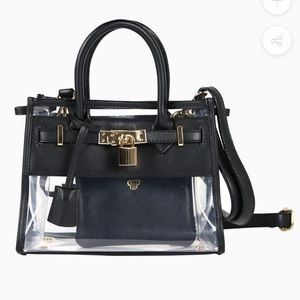 Clear in chic stadium bag black